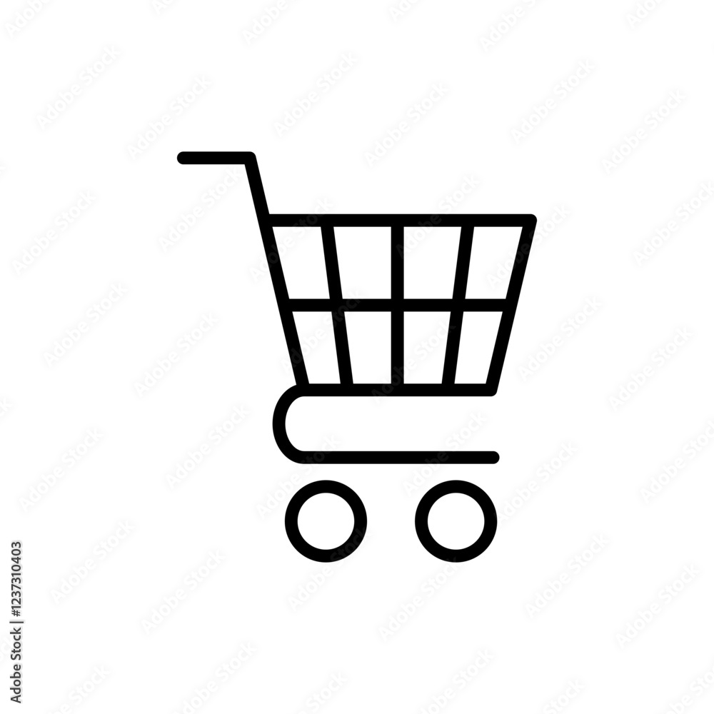Shopping icon vector. Shopping cart sign and symbol. Trolley icon Shopping icon vector. Shopping cart sign and symbol. Trolley icon