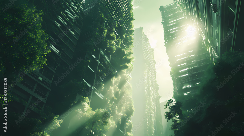Obraz premium futuristic vertical green gardens