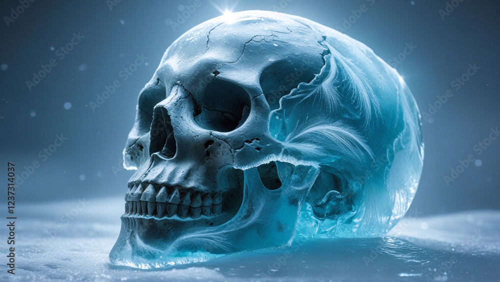Frozen Skull Digital Art Ice and Bone Surreal Artwork Frozen Skull Digital Art Ice and Bone Surreal Artwork