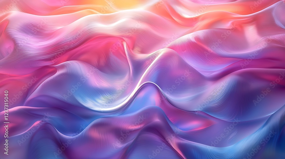 Obraz premium Abstract pastel waves, colorful fabric texture, design background.