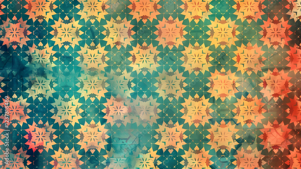 A colorful geometric pattern featuring star-like shapes against a blended background. A colorful geometric pattern featuring star-like shapes against a blended background.