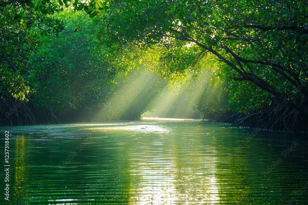 Kayaking on emerald canal close the mangrove forest. Kayaking on emerald canal close the mangrove forest.