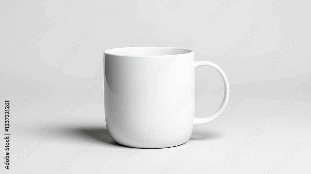 White mug on white background; studio shot; for mockup White mug on white background; studio shot; for mockup
