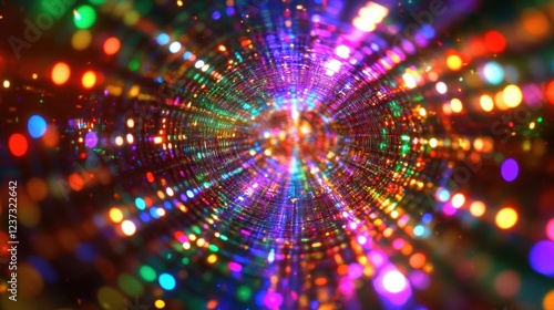 Wallpaper Mural Colorful bokeh lights create a festive tunnel effect, showcasing an innovative production technique that captures the essence of celebration and visual artistry Torontodigital.ca