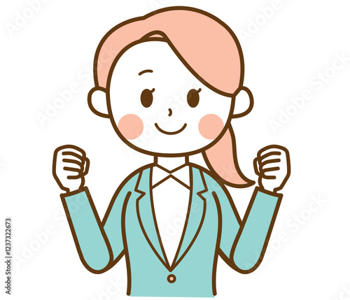 Wallpaper Mural スーツを着た女性が応援しているイラスト Torontodigital.ca