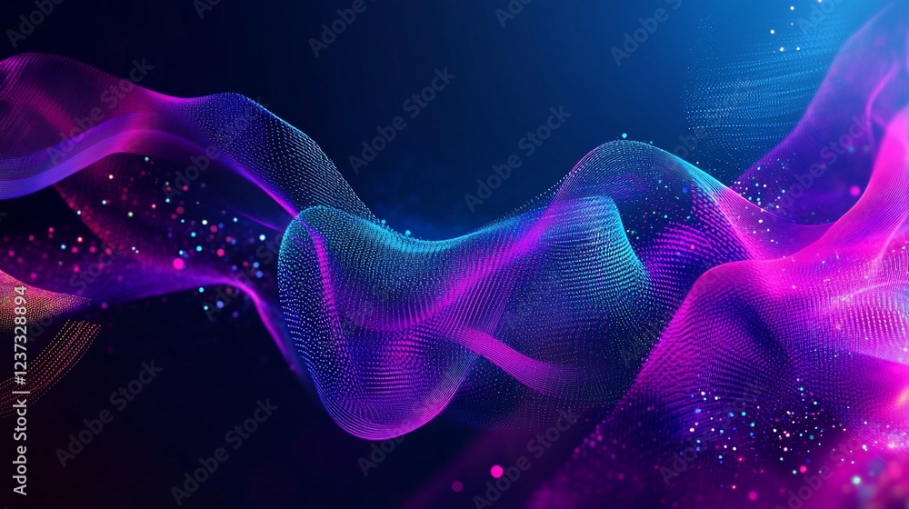 Fototapeta premium Abstract waves of light and color creating a flowing futuristic background visual
