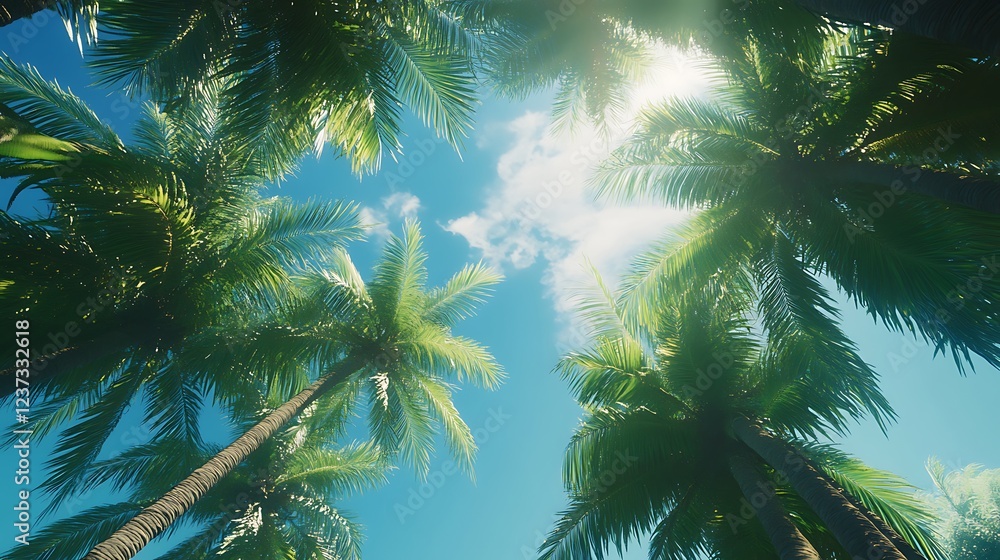 Palm Trees Under a Bright Blue Sky Palm Trees Under a Bright Blue Sky