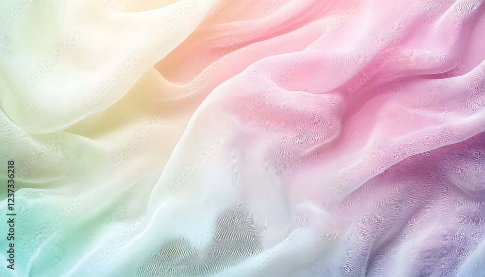 Pastel Draped Fabric Showing Soft Color Gradient Pastel Draped Fabric Showing Soft Color Gradient
