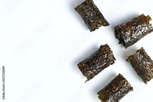 Close-up of Nori isolated on white photo