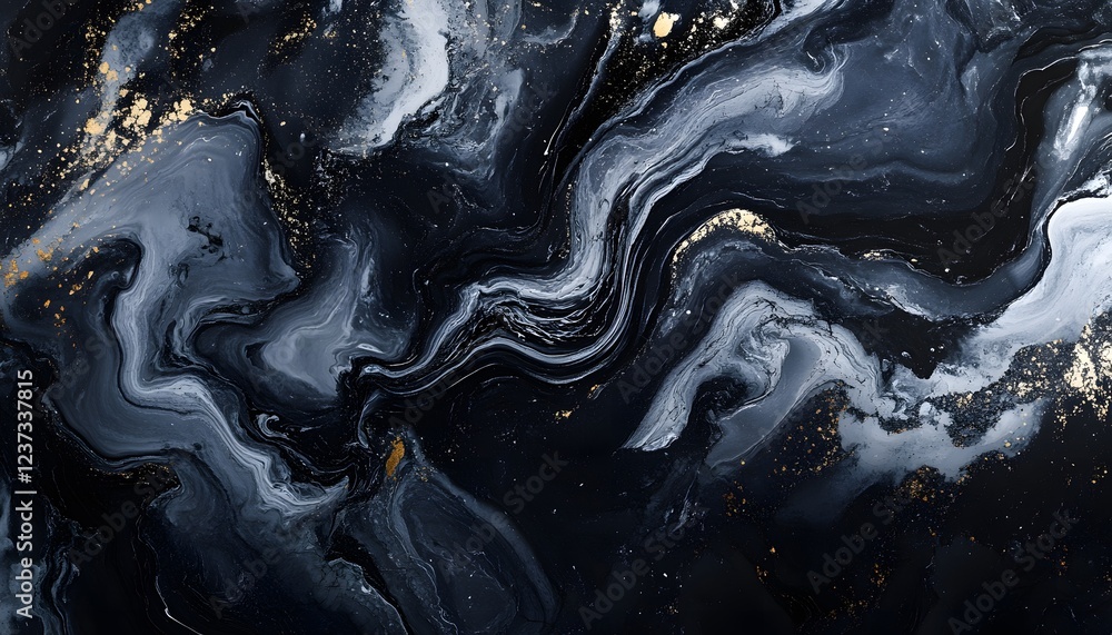 Abstract Dark Swirls With Gold Accents Abstract Dark Swirls With Gold Accents
