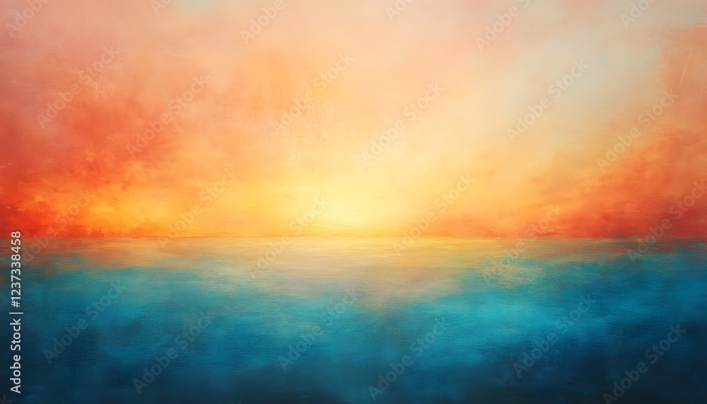 Serene Sunset Over Calm Ocean Waterscape Serene Sunset Over Calm Ocean Waterscape