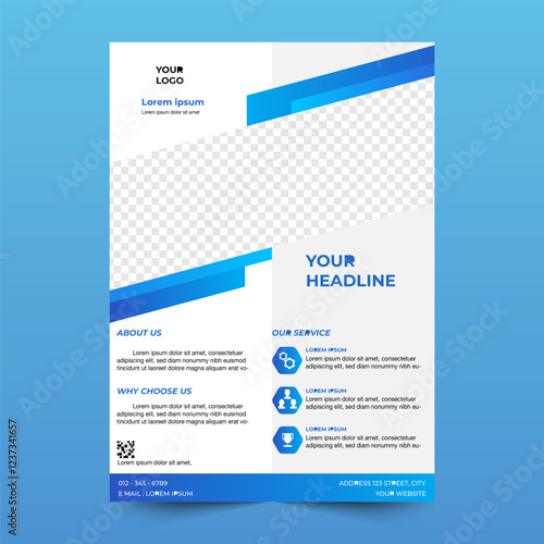Corporate flyer design, ready to customize. abstract business flyer, template design. A4 size
