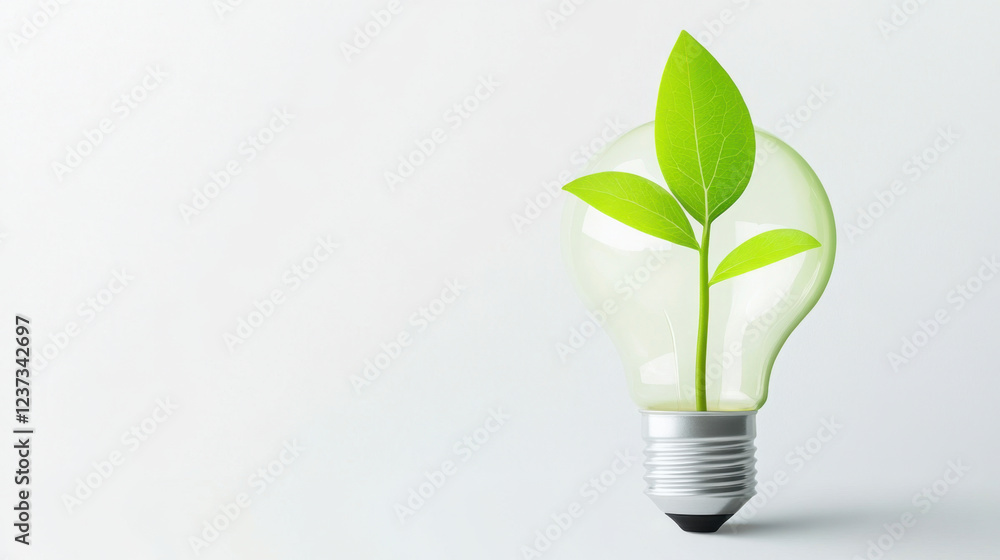 light bulb with green plant symbolizes eco friendly energy and sustainability. This represents concept of green energy and innovation in environmental solutions light bulb with green plant symbolizes eco friendly energy and sustainability. This represents concept of green energy and innovation in environmental solutions