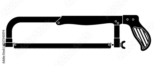 Monochrome Black and White Silhouette of Saw  Isolated Vector Illustration for Icon, Logo, Symbol, Template, Mockup, Poster, Sign, Background