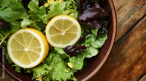 Honey and lemon zest mixed into a homemade vinaigrette for a tangy salad dressing. photo