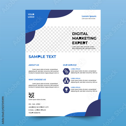 Corporate flyer design, ready to customize. abstract business flyer, brochure, template design. A4 size. Easy to use and edit.