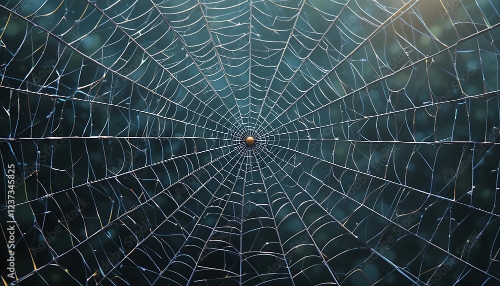 Obraz premium Intricate Spiderweb Design Against Dark Background