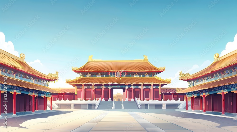 Fototapeta premium _Freepik_digital_painting_ancient_chinese_architect
