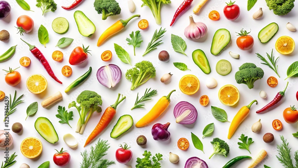 Minimalist Vegetable Pattern Design Minimalist Vegetable Pattern Design