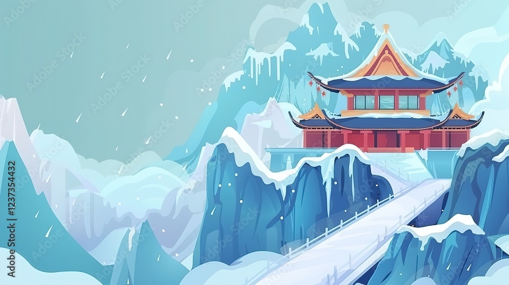 Fototapeta premium Mountain_Freepik_chinese_temple_fantasy_background
