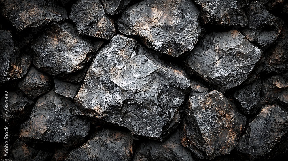 Dark gray stone wall texture, close-up view. Dark gray stone wall texture, close-up view.