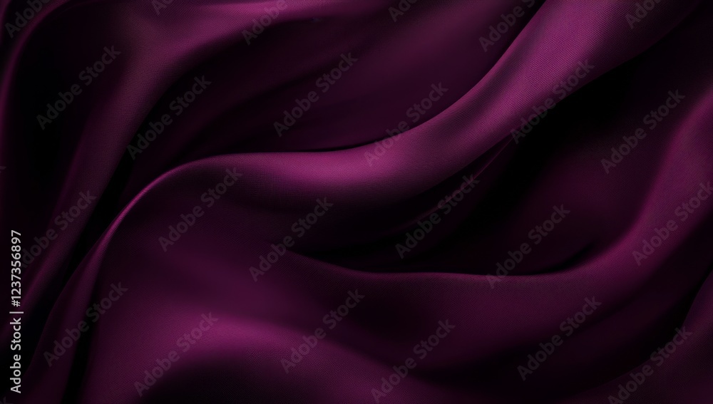 Fototapeta premium Dark Purple Silk Drape, Studio Shot, Background Texture, Design