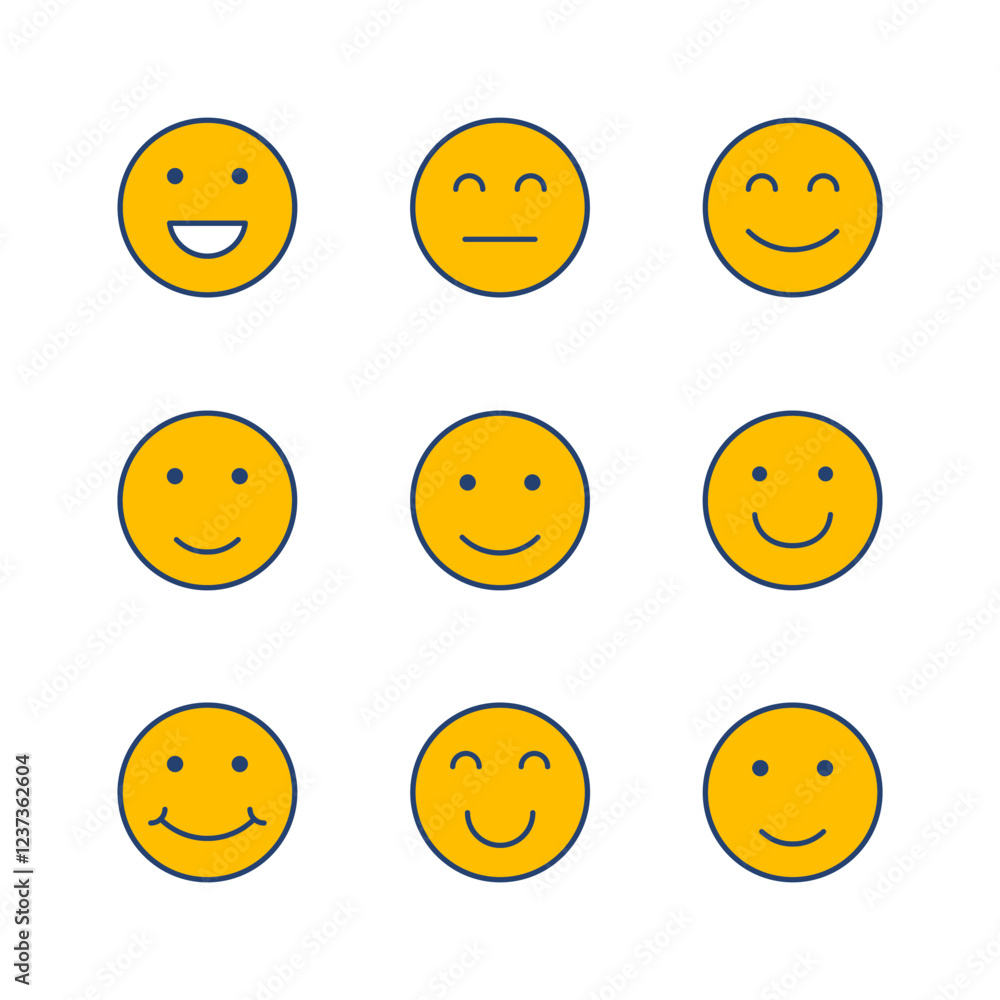 Fototapeta premium smile icon set. smile emoticon icon. feedback