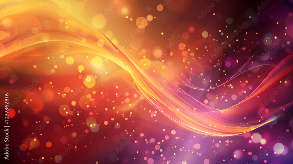 Abstract vibrant background with flowing waves and glowing particles. Abstract vibrant background with flowing waves and glowing particles.