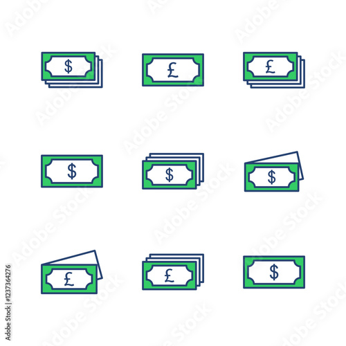 Money icon set. Money vector icon.