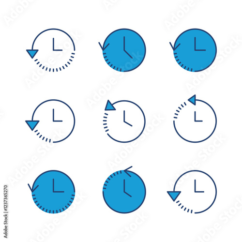 History icon set. recent event history