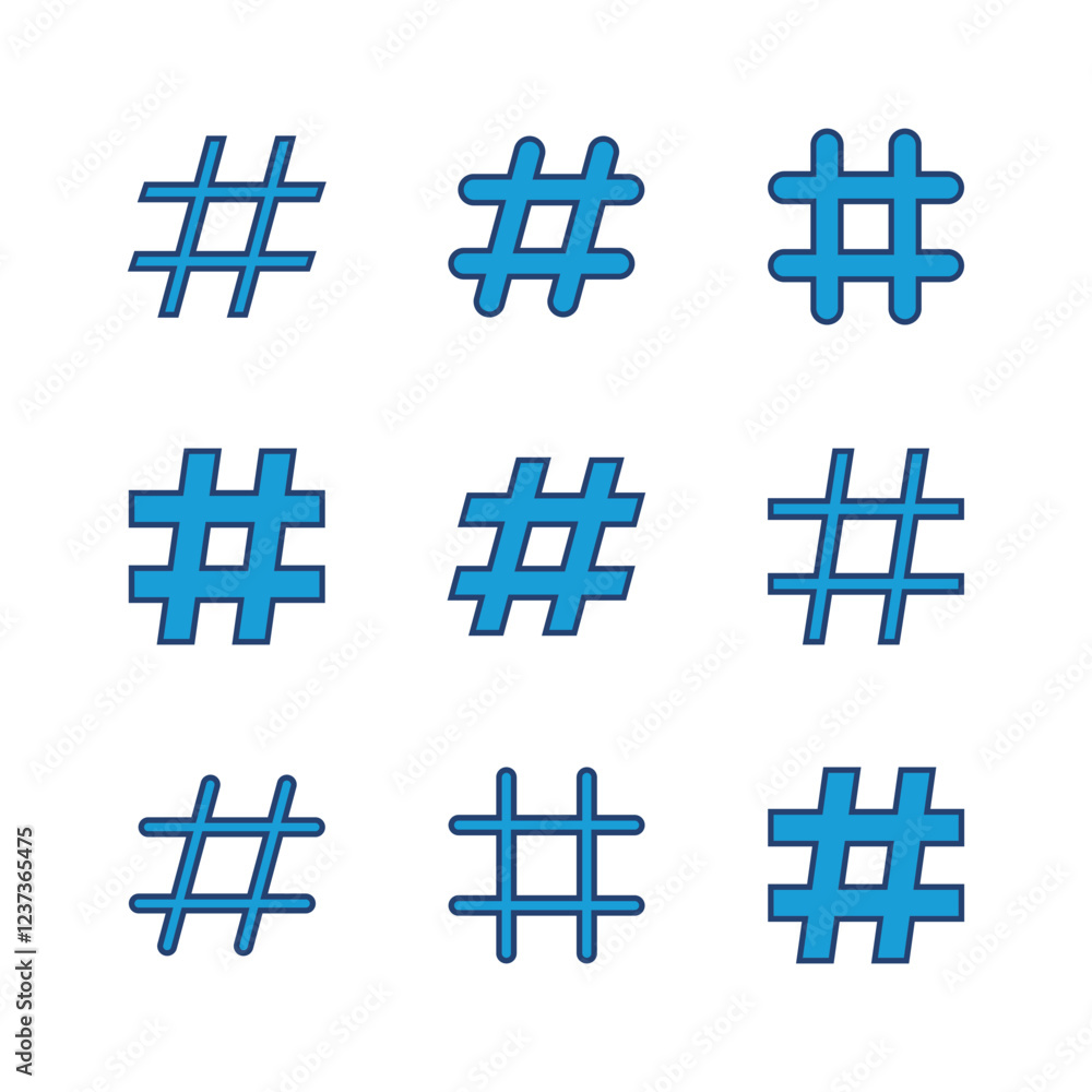 Obraz premium Hashtag icon set. hashtag symbol