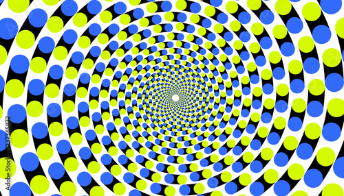 Circular optical illusion of moving static image.