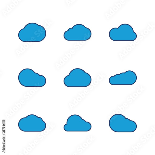 Cloud icon set. cloud vector icon