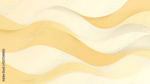 Abstract Wave Pattern in Creamy Yellow Hues