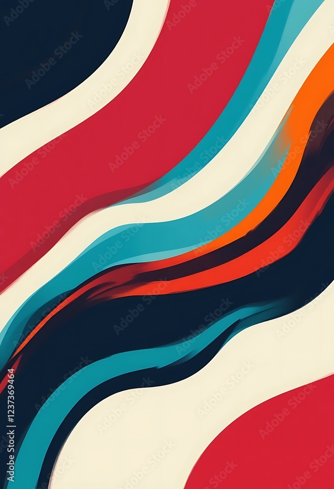 Obraz premium Abstract Colorful Waves Swirling Design