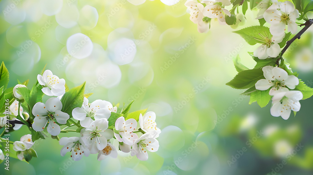 A serene close-up of white flowers against a soft, blurred green background. A serene close-up of white flowers against a soft, blurred green background.