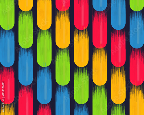Abstract vector design of swiped colors on dark blue background