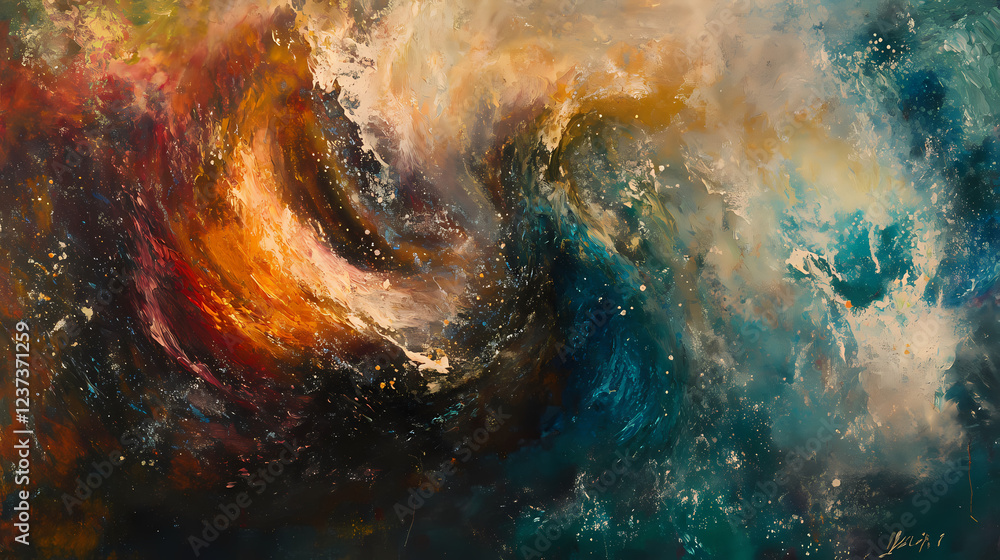 A kaleidoscope of hues dance together, swirling in a mesmerizing display of texture and motion. Lyrical Abstract. Illustration A kaleidoscope of hues dance together, swirling in a mesmerizing display of texture and motion. Lyrical Abstract. Illustration