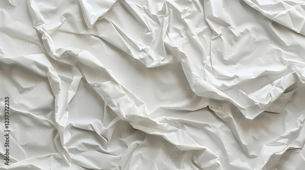 Obraz premium A close-up of crumpled white paper, showcasing texture and folds.