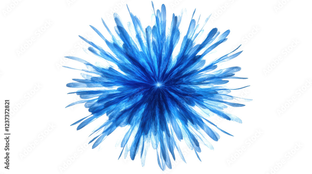 Fototapeta premium Blue and white splashing shape on transparent background