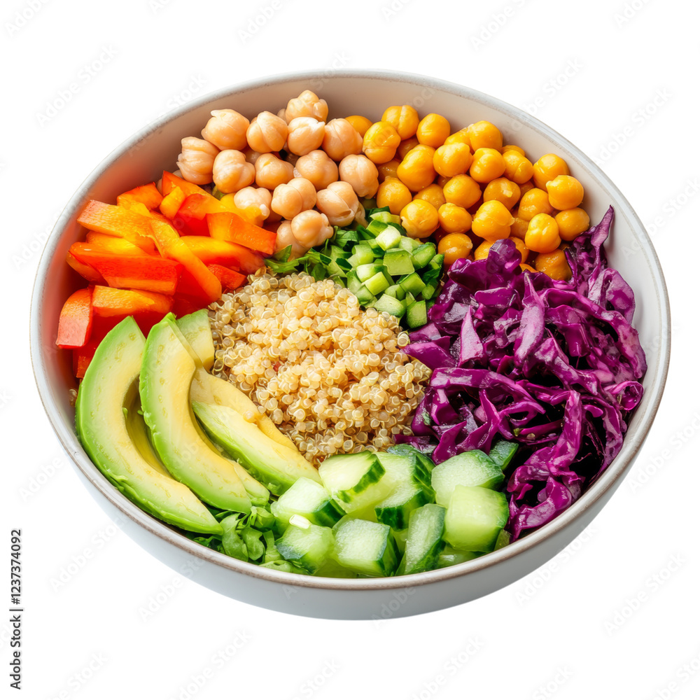 Healthy Salad Bowl with Grains Isolated on transparent background Healthy Salad Bowl with Grains Isolated on transparent background