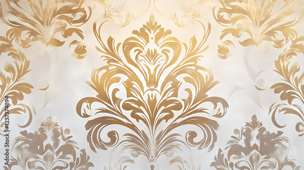 Gold and white ornate pattern. Ornate Embellishment. Illustration Gold and white ornate pattern. Ornate Embellishment. Illustration