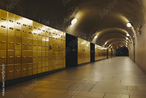 Underground vault gold lockers security corridor