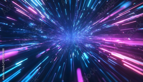Abstract Neon Lightspeed Burst Radiating Energy