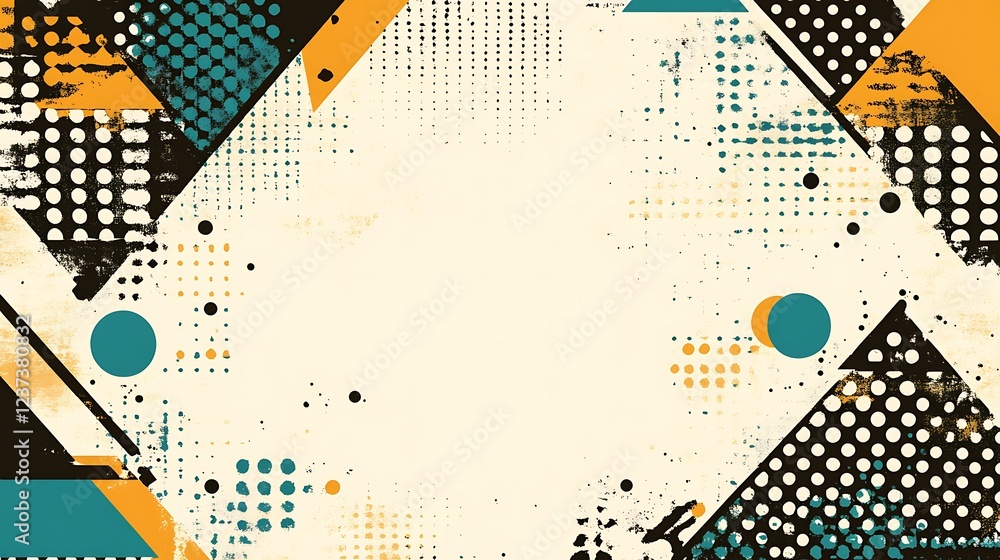 custom made wallpaper toronto digitalAbstract Geometric Design with Teal Orange and Black