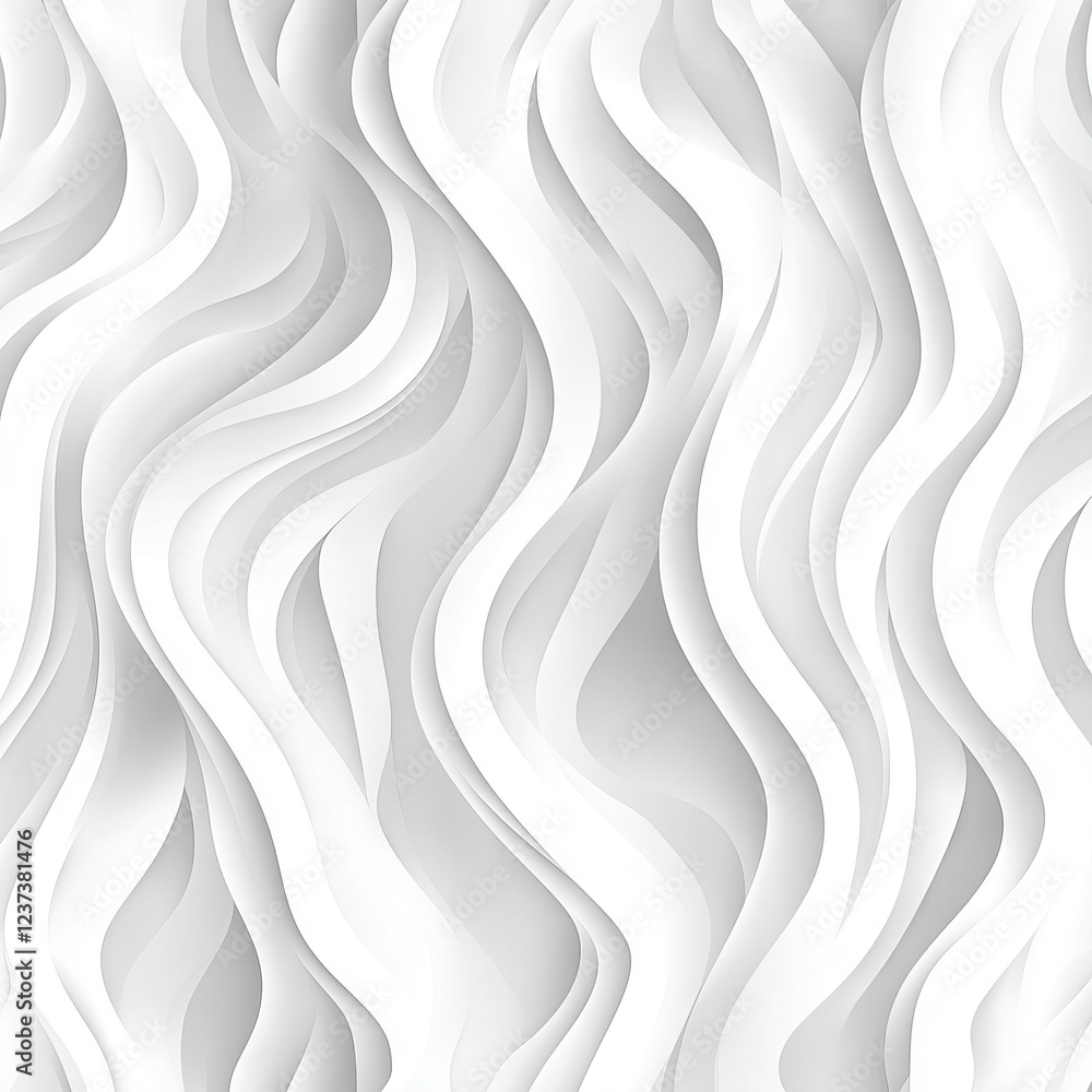 Obraz premium White and Gray Seamless Pattern with Wavy Lines. AI generated illustration