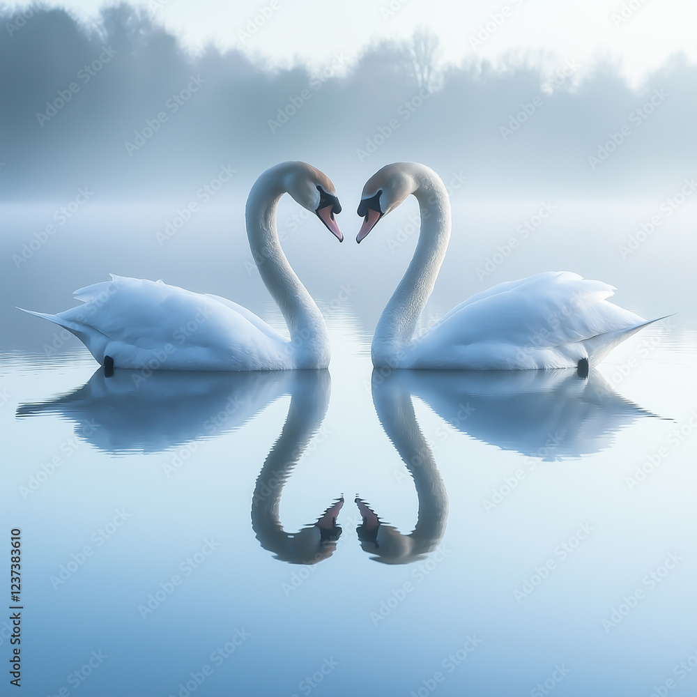 Obraz premium swans on the lake