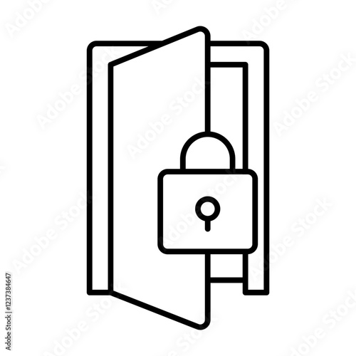 Door lock outline icon