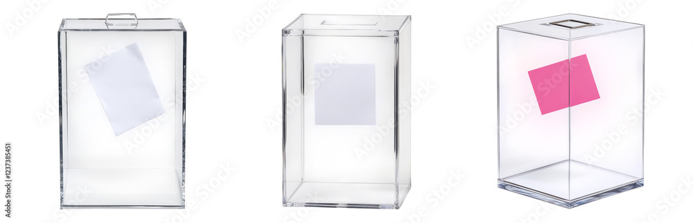 Transparent Boxes for Voting or Polling Isolated on transparent background Transparent Boxes for Voting or Polling Isolated on transparent background