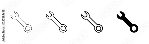 wrench icon vector isolated on white background. Wrench vector icon. Spanner symbol